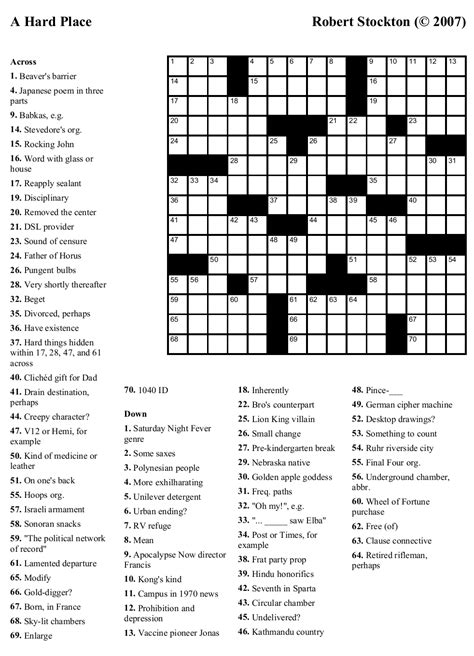 Our puzzles are unique, free and and display perfectly on mobile. Difficult Crossword Puzzles Printable | Printable Template Free