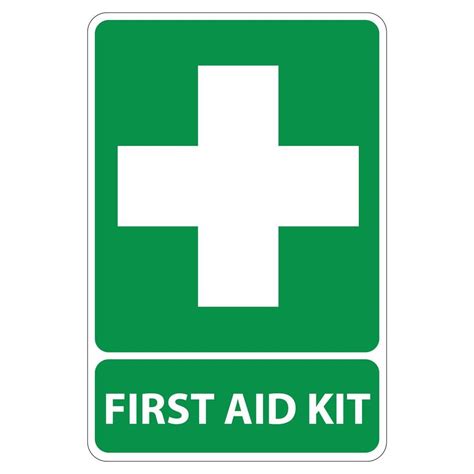 8 In X 12 In Plastic Green First Aid Kit Sign Pse 0004 The Home Depot