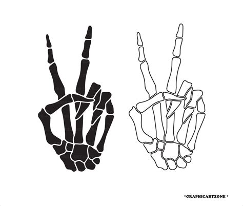 Skeleton Peace Sign Skeleton Peace Hand Skeleton Hand Etsy