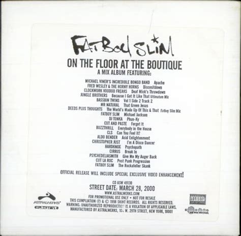 Fatboy Slim On The Floor At The Boutique Records LPs Vinyl And CDs