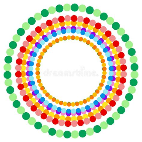 Abstract Multicolor Dotted Circles Colorful Circle Decoration Stock