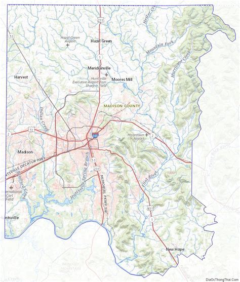 Map Of Madison County Alabama A C Th Ng Th I