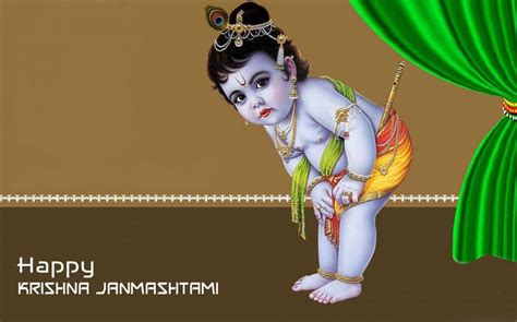 Cute Happy Krishna Janmashtami 1366x853 Wallpaper