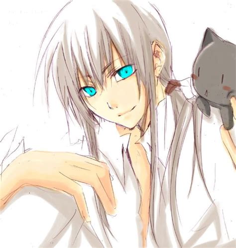 Yes, that would be our boy juuzou! Anime Boy with White Hair and Blue Eyes | Boy with white hair