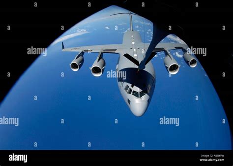 A C 17 Globemaster Iii Receives Fuel From A Kc 135 Stratotanker June 18