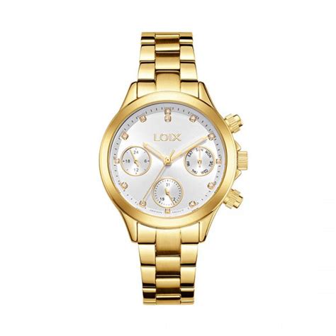 Reloj Dama L1257 1 Dorado Con Tablero Plateado Relojes Loix