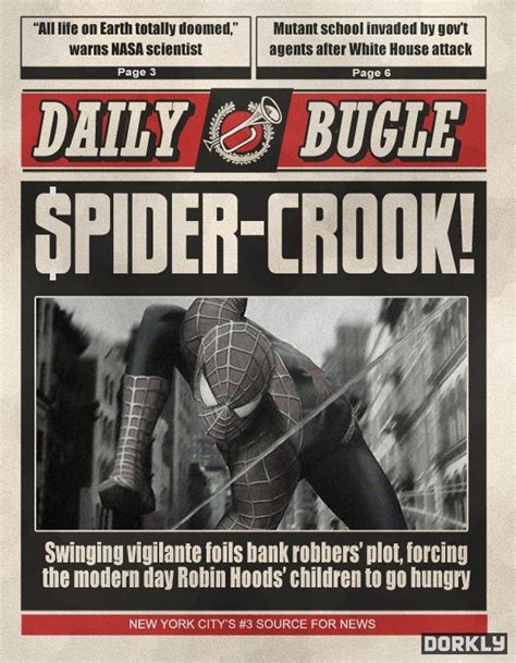 Daily Bugle Newspaper Trajes De Spiderman Superhéroes Superhéroes Marvel