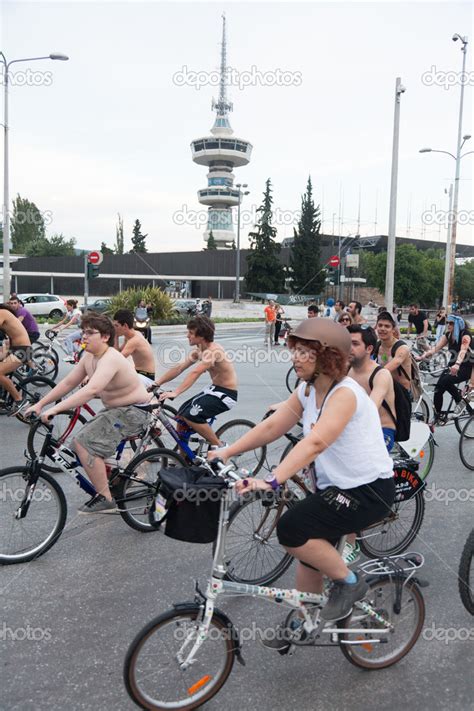 Naked Bike Ride In Thessaloniki Greece Stock Editorial Photo Portokalis