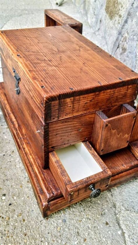 Hidden Compartment Box With Drawers Reclaimed Wood Jewelry Box