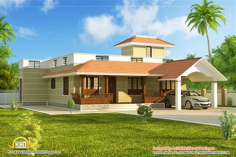 Beautiful Single Story Kerala Model House 1395 Sqft Kerala Home