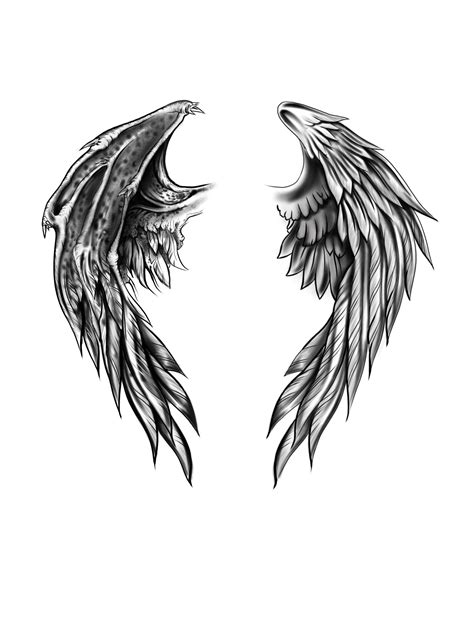 Angel Demon Tattoo Angel Wings Tattoo On Back Wing Tattoos On Back