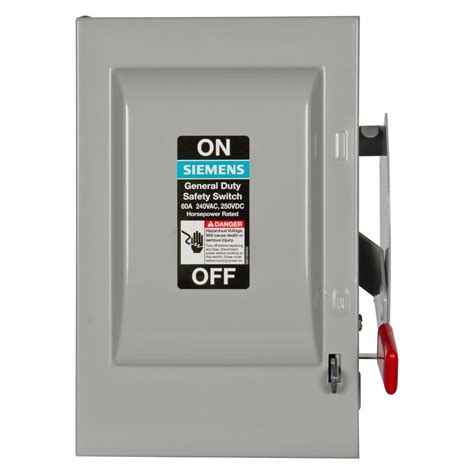Siemens General Duty 60 Amp 3 Pole Non Fusible Indoor Safety Switch Us2