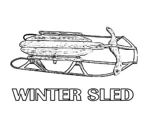 Classic Wooden Winter Sled Coloring Page Kids Play Color