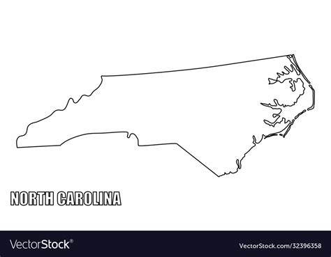 North Carolina Outline Map Royalty Free Vector Image
