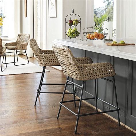 Bailey Woven Wicker Bar And Counter Stools Stools For Kitchen Island