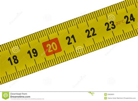 Tape Measure Detail From 18 To 24 Centimeters Stock Image