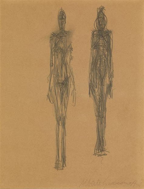 Alberto Giacometti Two Naked Women Standing Painting By Alberto