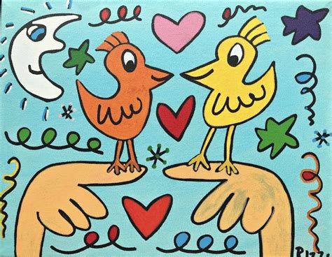 James Rizzi Love Those Love Birds Pigmentdruck
