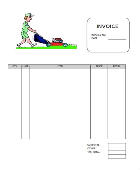 Lawn Care Invoice Template 4 Free Word Pdf Format Download