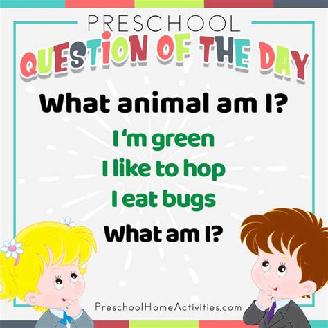 Preschool Question Of The Day Animal Riddle