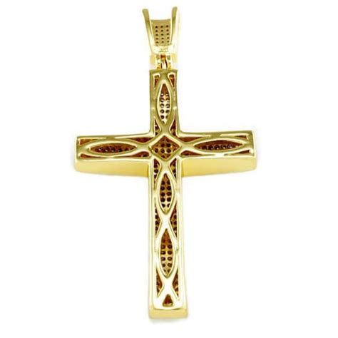 18k Gold Jesus Cross 1 With Rope Chain Nivs Bling