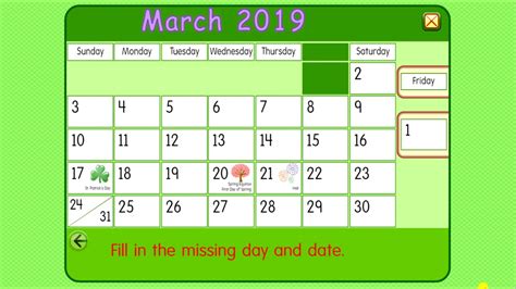 Starfall Calendar March 2019 Youtube