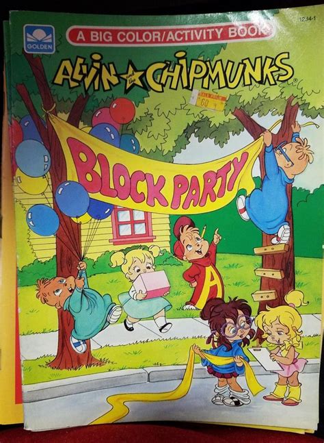 Vintage Alvin And The Chipmunks Block Party Coloring And Activity Book