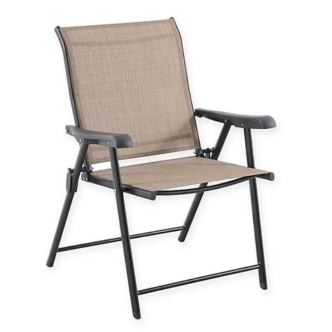 Sling pool furniture is the most comfortable furniture for suntanning, dining. Never Rust Outdoor Aluminum Folding Sling Chair | Bed Bath ...