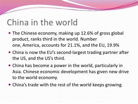 Chinas Growing Role In The World Economy