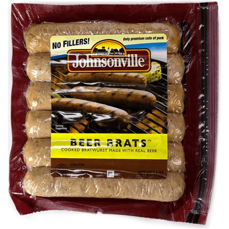Johnsonville Beer Brats Cooked Bratwurst 14 Oz Sausages Price Cutter