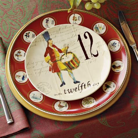 12 Days Of Christmas Saladdessert Plates Set Of 12 Williams Sonoma