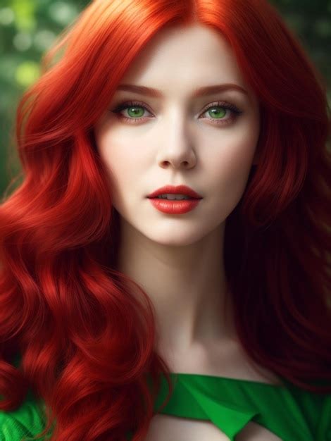 Premium Ai Image Portrait Of A Beautiful Young Woman With Red Hair