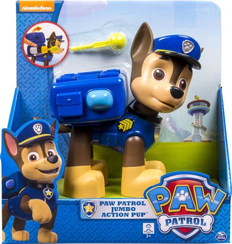 paw patrol jumbo action pup chase figurine action 15 cm amazon fr jeux et jouets