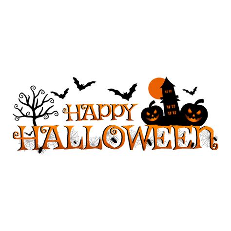 Happy Halloween Lettering Pumpkin And Bat Creative Art Halloween