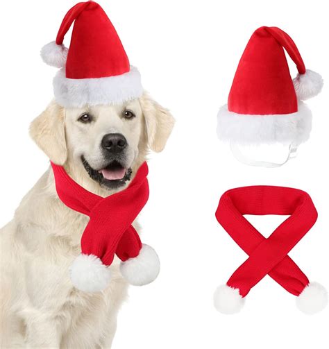 Rypet Dog Christmas Hat And Scarf Adjustable Pets Santa