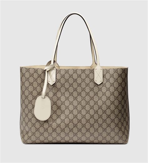 Lyst Gucci Reversible Gg Leather Tote In Natural