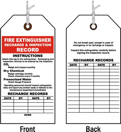 Print fire dept connection fire jan 6th, 2021. Fire Extinguisher Inspection Tag 01 - by SafetySign.com