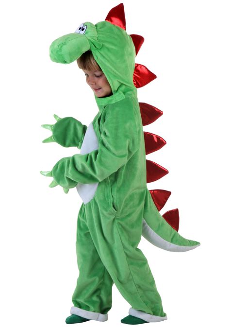 Child Green Dinosaur W Red Spikes