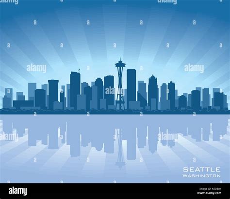 Seattle Skyline Water Stock Vector Images Alamy