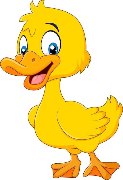 Premium Vector Cartoon Funny Baby Duck Posing
