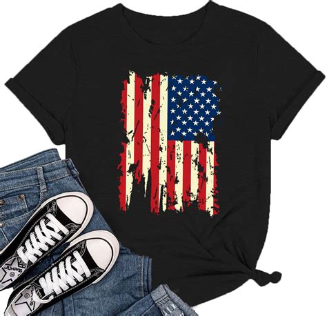 american flag shirts women patriotic shirt usa flag stars stripes print t shirt 4th of july tee