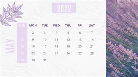 Flower Calendar 2022 Calendar Template