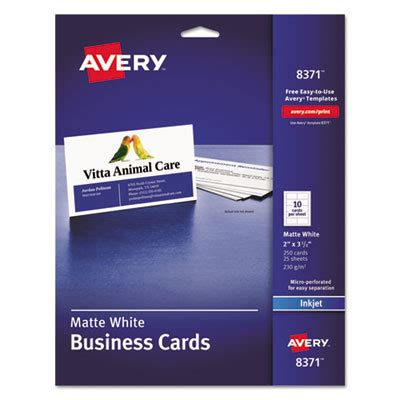 Use the search field in the new document creation window to search for business card. Avery 8371 Standard Printable Microperforated Business Cards