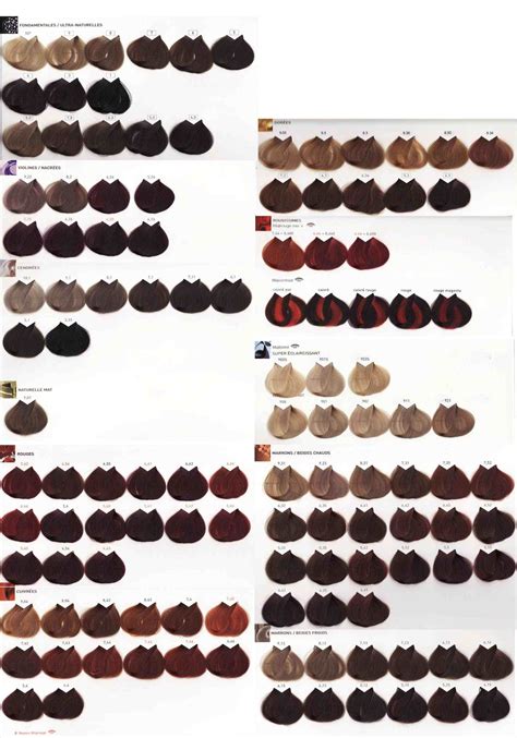 Loreal Hair Color Preference Chart