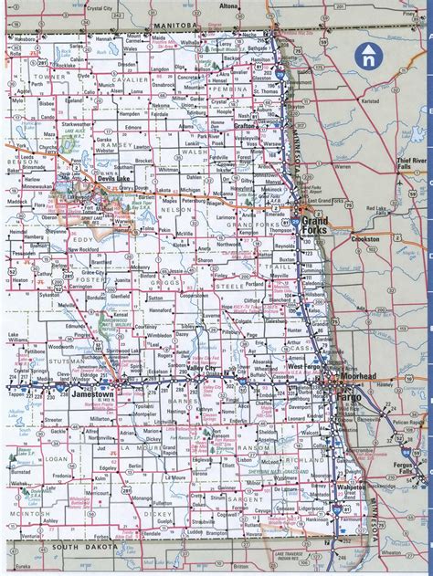 Laminated Map Large Detailed Roads And Highways Map Of North Dakota Images Porn Sex Picture