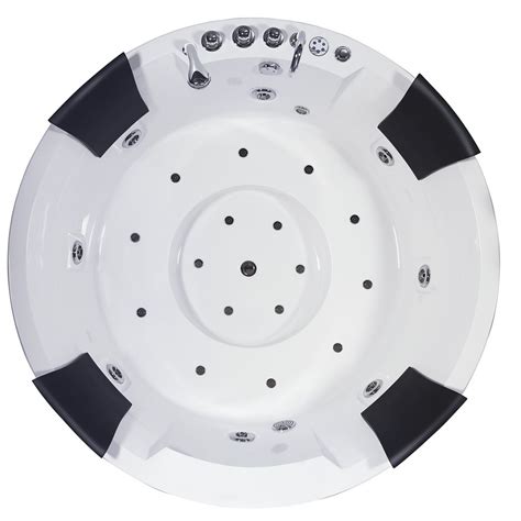 Luxury Modern 72 Round Led Drop In Jetted Tub White Acrylic Whirlpool