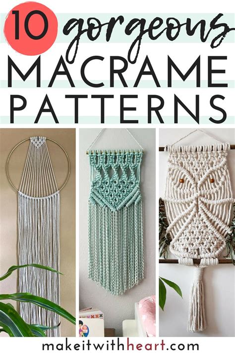 The brilliant way is to make the custom diy hanging planter at home. 10 Gorgeous Macrame Patterns for Boho Wall Hangings ...