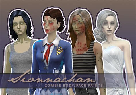Zombie Bodyface Paints Sims4cc Sims 4 Zombie Face Sims 4 Mods