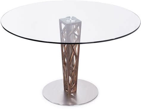 Crystal 48 Clear Tempered Glass Top Round Dining Table From Armen