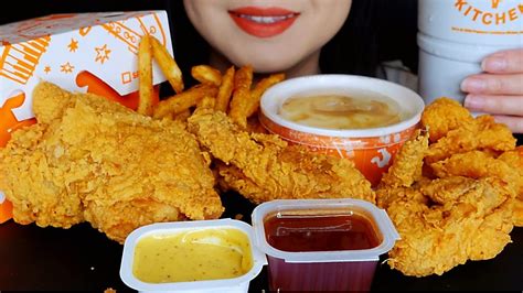 Crunchy Asmr Popeyes Fried Chicken Cajun Fries No Talking Eating Sounds D Licious Asmr